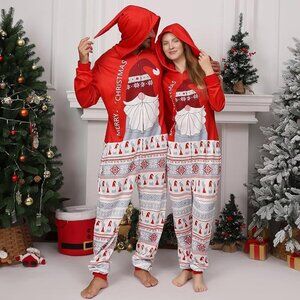 NWOT Christmas Onesie Pajamas Family Sizes Red Grey Gnomes